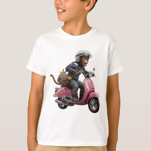 Schneller Affenbote rast durch die belebte Stadt T-Shirt