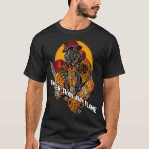 Schneller als flame Feuerwehrmann First Responder T-Shirt