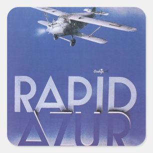Schneller Azur Quadratischer Aufkleber