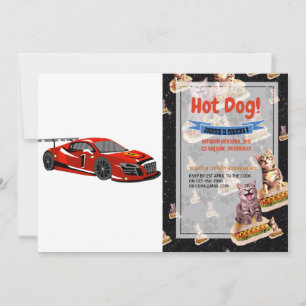 Schneller Cartoon   Extremrennen  Farbe wählen Einladung