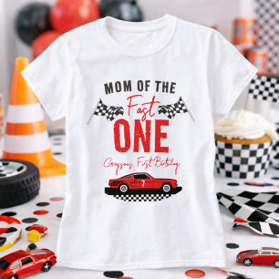 Schneller Eins Rennwagen Junge 1. Geburtstagsfeier T-Shirt