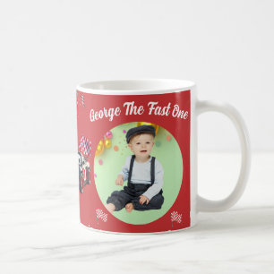 Schneller Eins  Rot-Schwarzes Rennwagen 1. Geburts Kaffeetasse