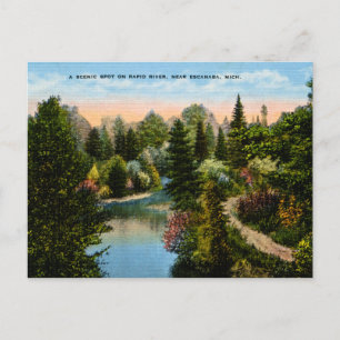 Schneller Fluss Escanaba, Michigan Postkarte
