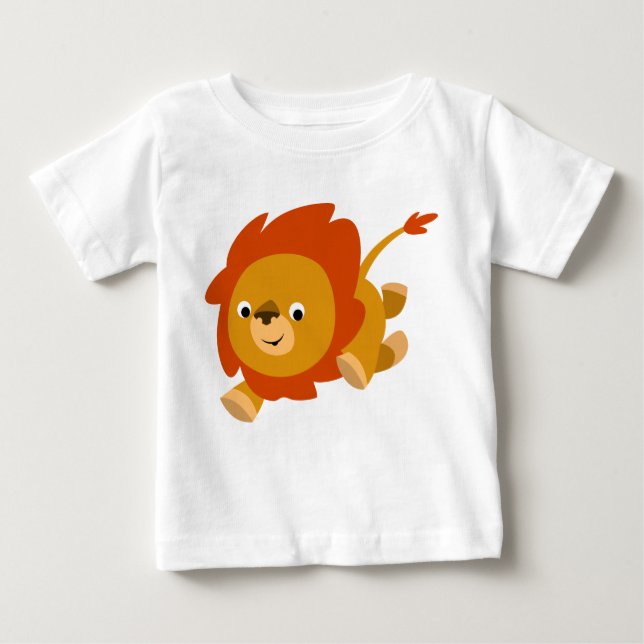 Schneller Niedlicher Cartoon Lion Baby T - Shirt (Vorderseite)