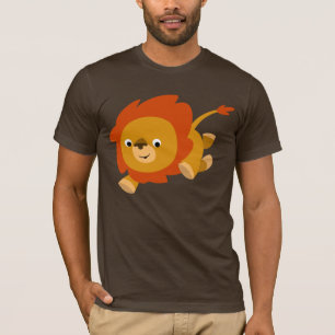 Schneller Niedlicher Cartoon Löwe T - Shirt