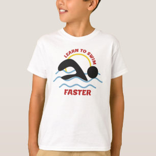 Schneller schwimmen lernen - Cooles Schwimmerdesig T-Shirt