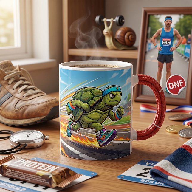 Schneller Turtle Sprinter Athletischer Läufer Kaffeetasse (Von Creator hochgeladen)