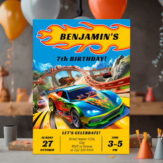 Schnellere Fahrt in den Spaß Custom Race Cars Gebu Einladung