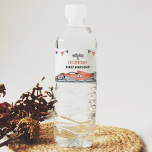 Schnelles 1-Rennen Auto Geburtstag Wasser Flasche  Wasserflaschenetikett