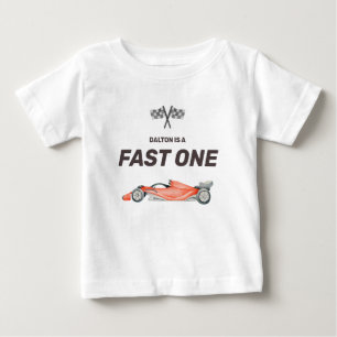 Schnelles Eins-Rennwagen-Erstes-Geburtstags-T-Shir Baby T-shirt