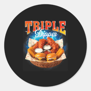 Schnelles Essen Hamburger Chicken Nugget Foodie Tr Runder Aufkleber