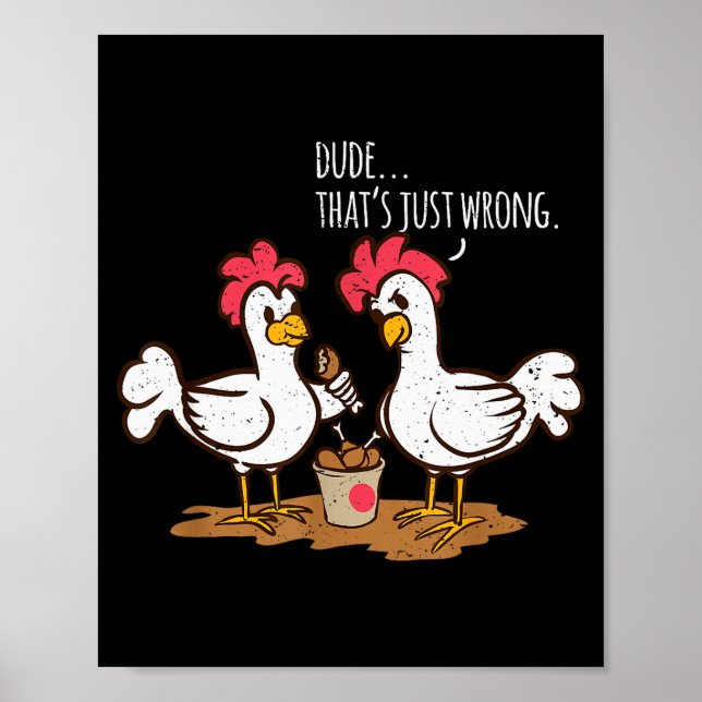 Schnelles Essen Hühnchenflügel Lustige Frittierte  Poster (Vorne)