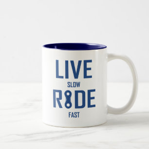 Schnelles Fahren mit Live Slow Ride Zweifarbige Tasse