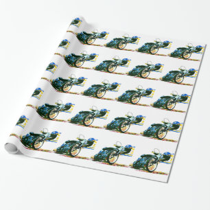 Schnelles fantastisches Speedway-Motorrad Geschenkpapier