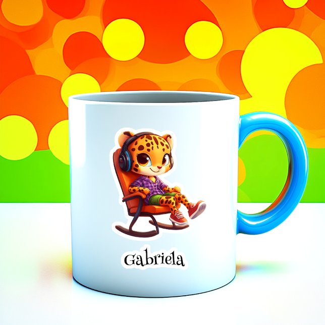 Schnelles Rocken Cheetah Personalisiert Vinyl Stic Aufkleber (Von Creator hochgeladen)