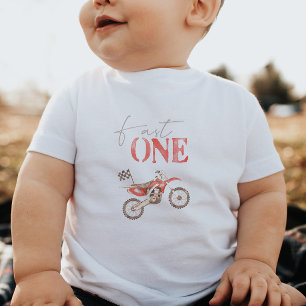 Schnelles rotes Dirtbike Geburtstags-T-Shirt Baby T-shirt