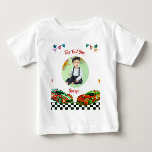 Schnelles rotes und schwarzes Rennwagen-Kinder-Fot Baby T-shirt