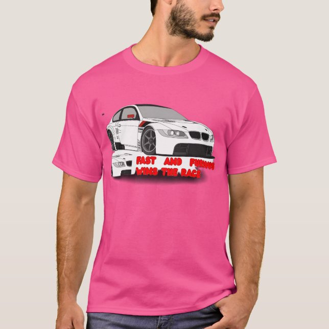 Schnellfahrer Grafischer T - Shirt mit feinem Stre (Vorderseite)