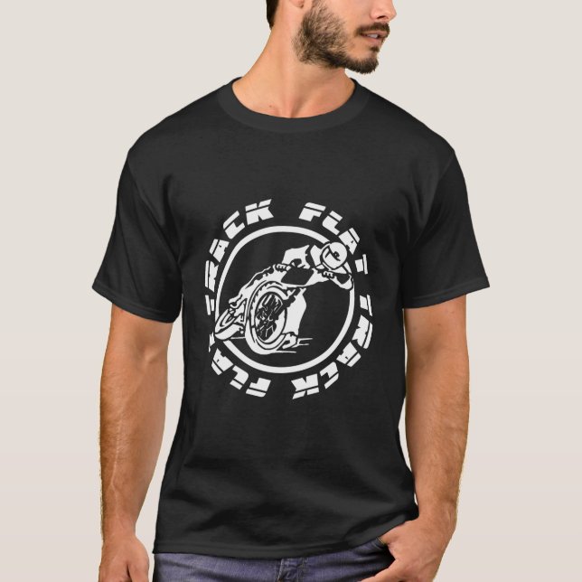 Schnellfahrer mit flachem Motorrad T-Shirt (Vorderseite)
