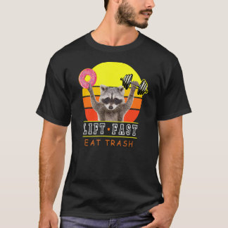Schnellfrische Trash Workout Raccoon Donut T-Shirt