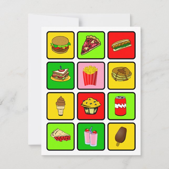 Schnellimbiss-Junkieeinladung Einladung (Vorderseite)