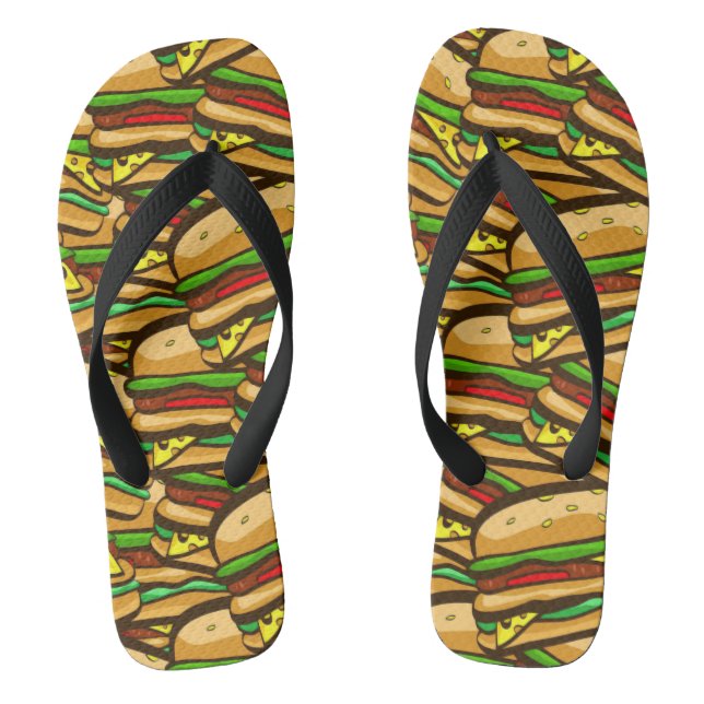 Schnellimbiss-Liebhaber-schmieriger Käse-Burger Flip Flops (Fußbett)