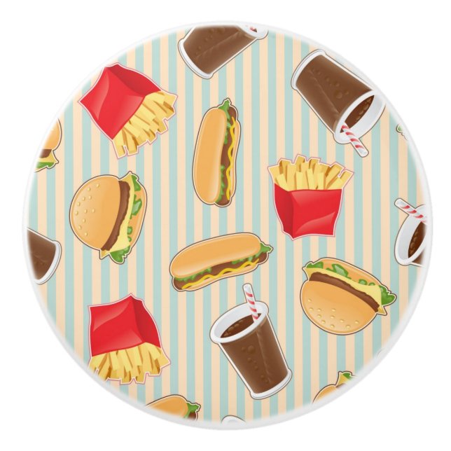 Schnellimbiss-Muster 2 Keramikknauf (Vorderseite)