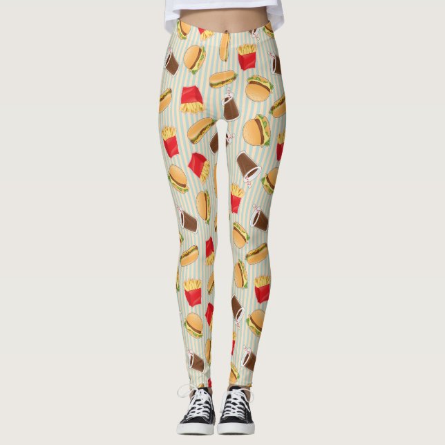 Schnellimbiss-Muster 2 Leggings (Vorderseite)
