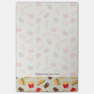 Schnellimbiss-Muster 2 Post-it Klebezettel