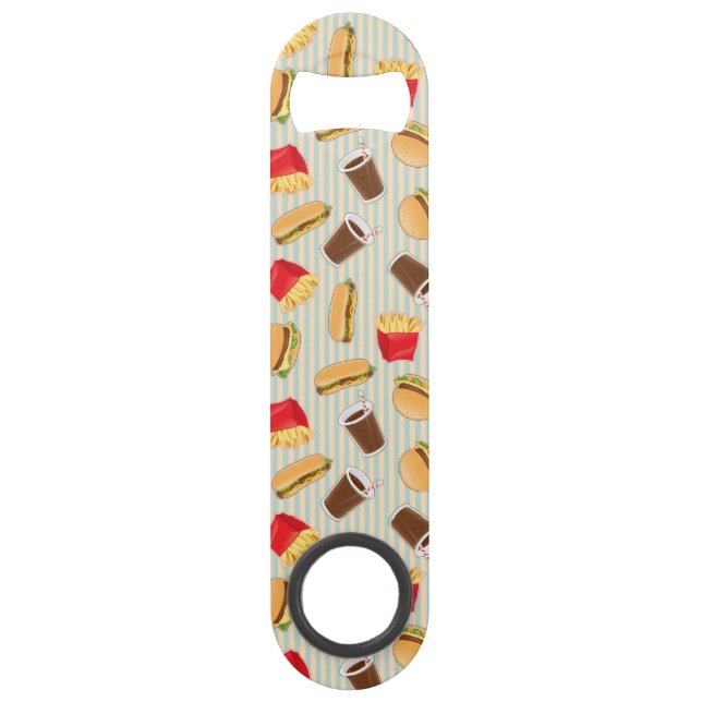 Schnellimbiss-Muster 2 Speed Flaschenöffner (Vorderseite)