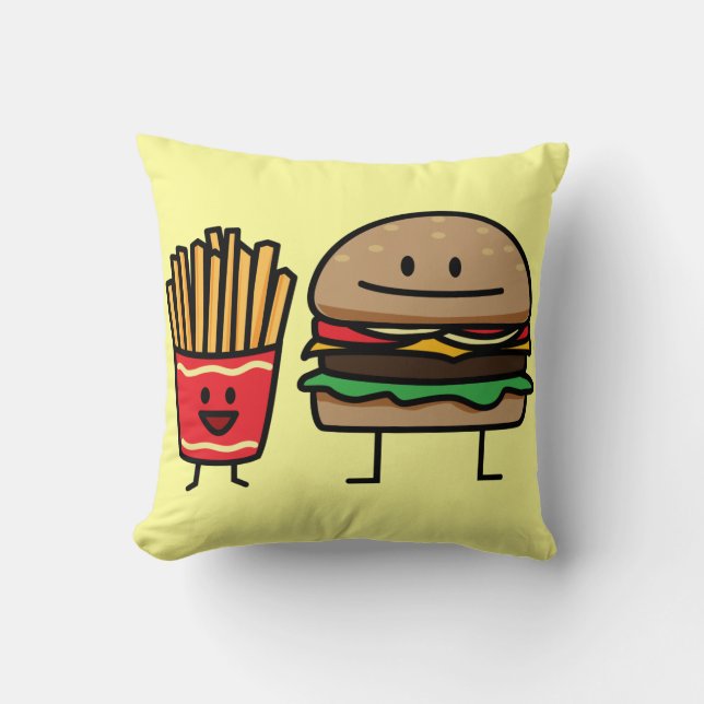 Schnellimbißbrötchenkram des Hamburgers und der Kissen (Vorderseite)