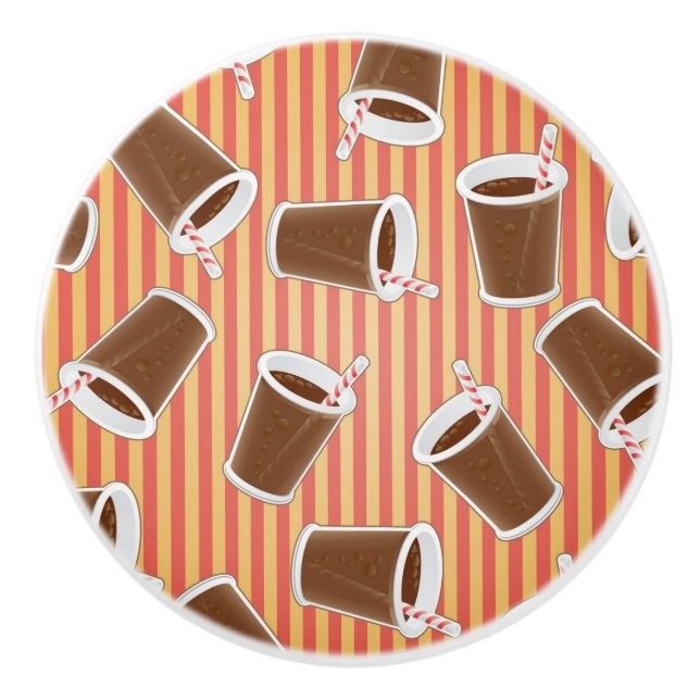 Schnellimbißmuster Keramikknauf (Vorderseite)