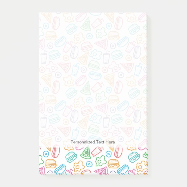 Schnellimbißmuster Post-it Klebezettel (Vorderseite)