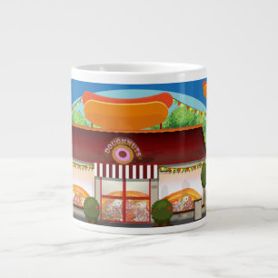 Schnellrestaurant Cartoon Jumbo-Tasse