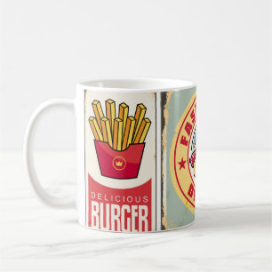 Schnellrestaurants und Diners Retro-Schilder Kolle Kaffeetasse