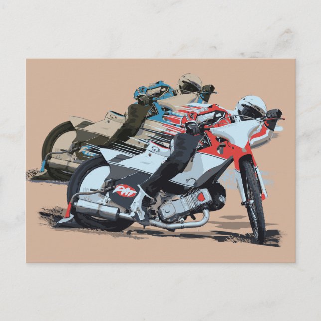 Schnellrotes Motorrad Postkarte (Vorderseite)