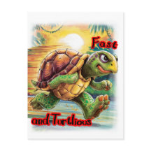 Schnellste Cartoon-Schildkröte der Welt auf einer