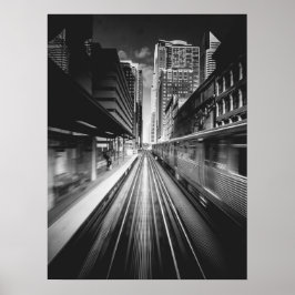 Schnellzug-Motion Urban Skyline Poster