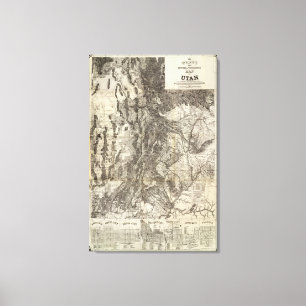 Schnitt- des Westens neue und topographische Karte Leinwanddruck