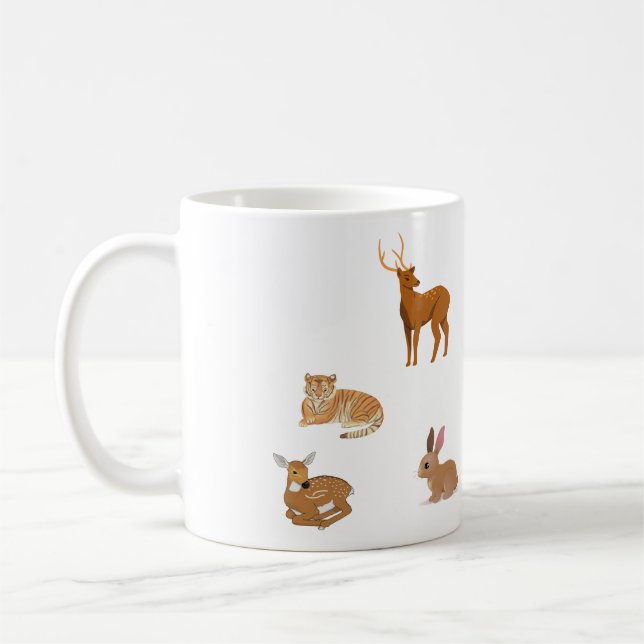 Schnitt-Tier-Freunde Keramikbecher Kaffeetasse (Links)