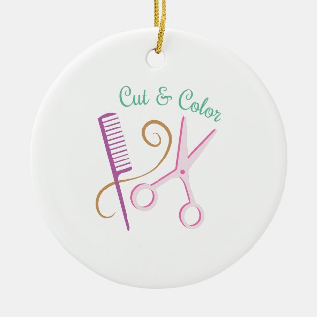 Schnitt u. Farbe Keramik Ornament (Vorne)