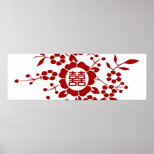 Schnitte aus Blumenpapier - weißes doppeltes Glück Poster (Vorne)