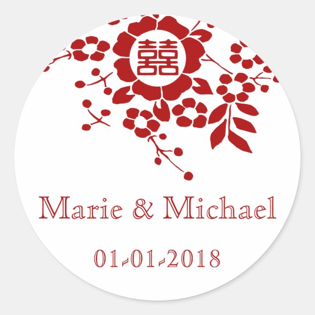 Schnitte aus Blumenpapier - weißes doppeltes Glück Runder Aufkleber (Vorderseite)