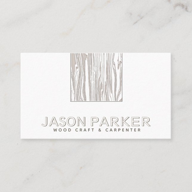 Schnittholz Moderner beruflicher Zimmermann Qr Cod Visitenkarte (Vorderseite)