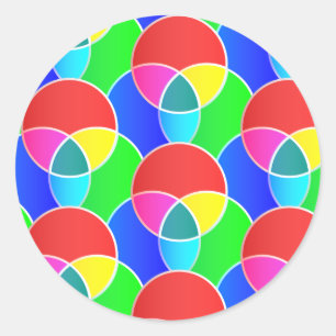 Schnittkreisformen mit unterschiedlichen Mustern Runder Aufkleber
