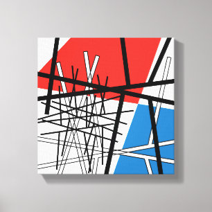 Schnittpunkt von Linien und Flugzeug - Abstrakte K Leinwanddruck