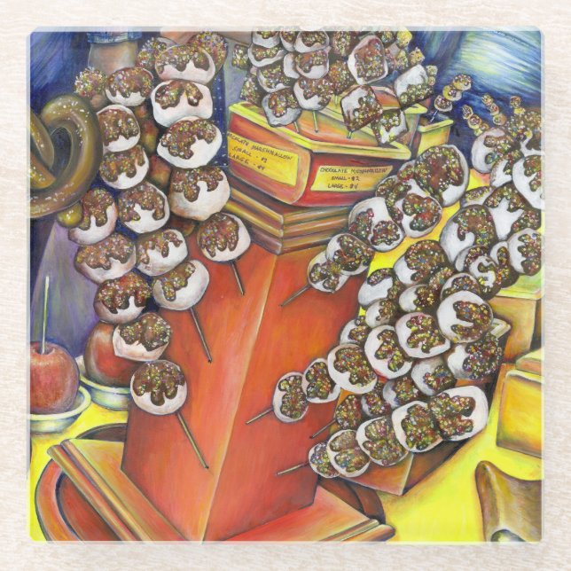 Schnittstelle zwischen Raumfahrt und Handel Glasuntersetzer (Vorderseite)