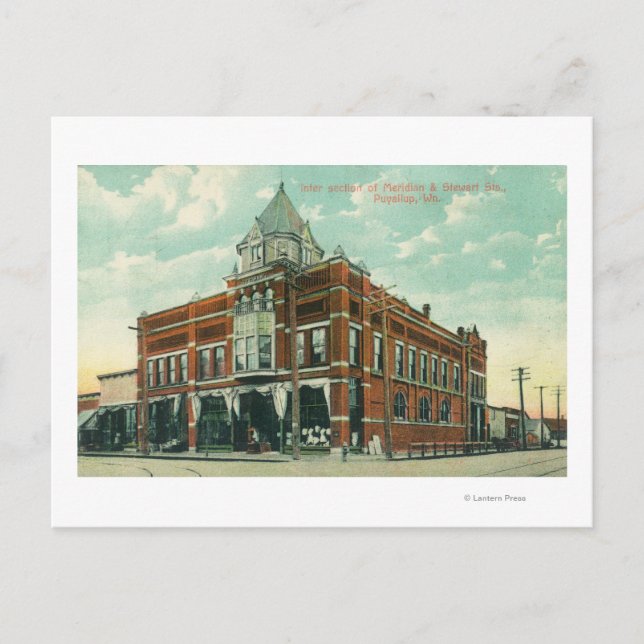 Schnittstellenansicht von Meridian und Stewart Str Postkarte (Vorderseite)