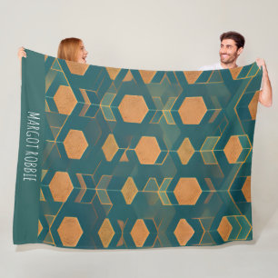 Schnittwürfel blaues monochromatisches Muster Fleecedecke