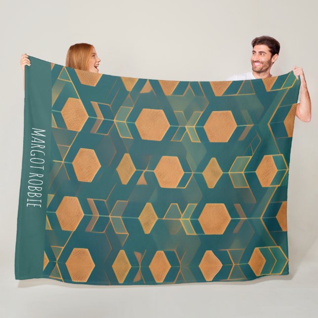 Schnittwürfel blaues monochromatisches Muster Fleecedecke (Beispiel)